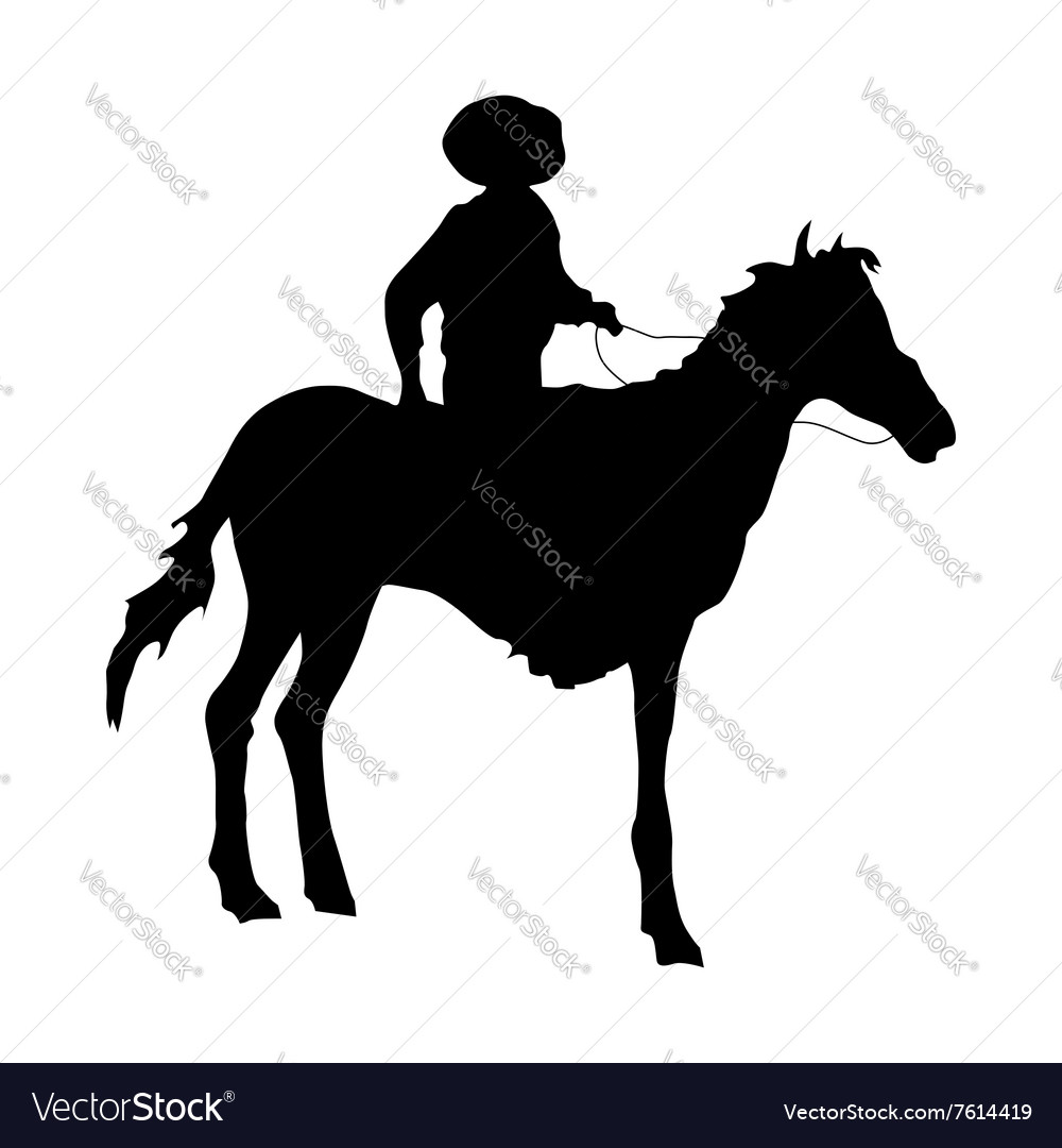 Cowboy silhouette black Royalty Free Vector Image