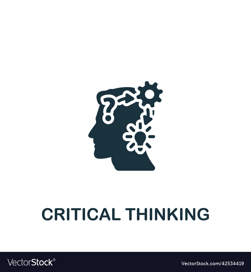 Critical thinking icon monochrome simple