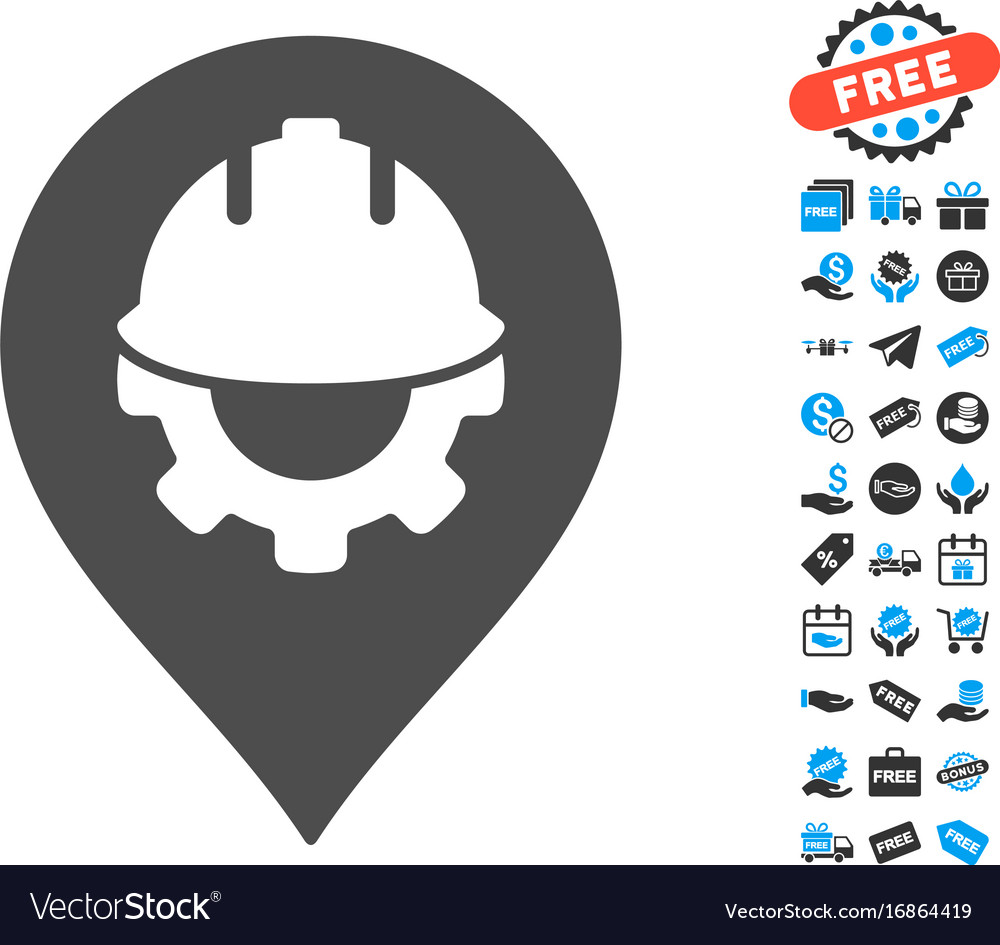 Development helmet marker icon with free bonus