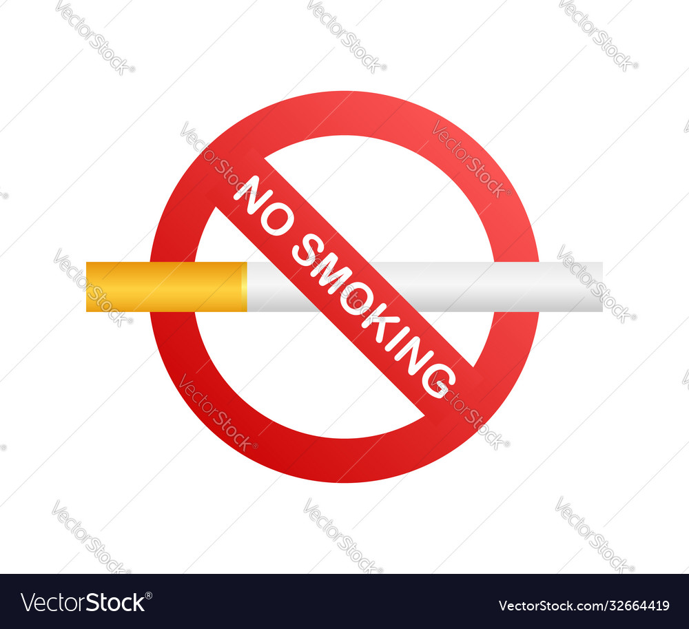 No smoking sign on white background stock