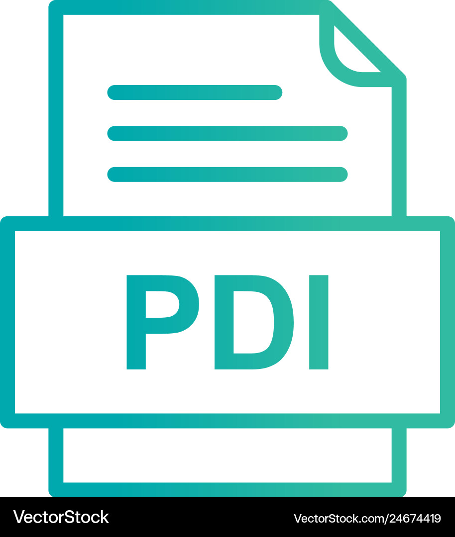 Pdi file document icon Royalty Free Vector Image