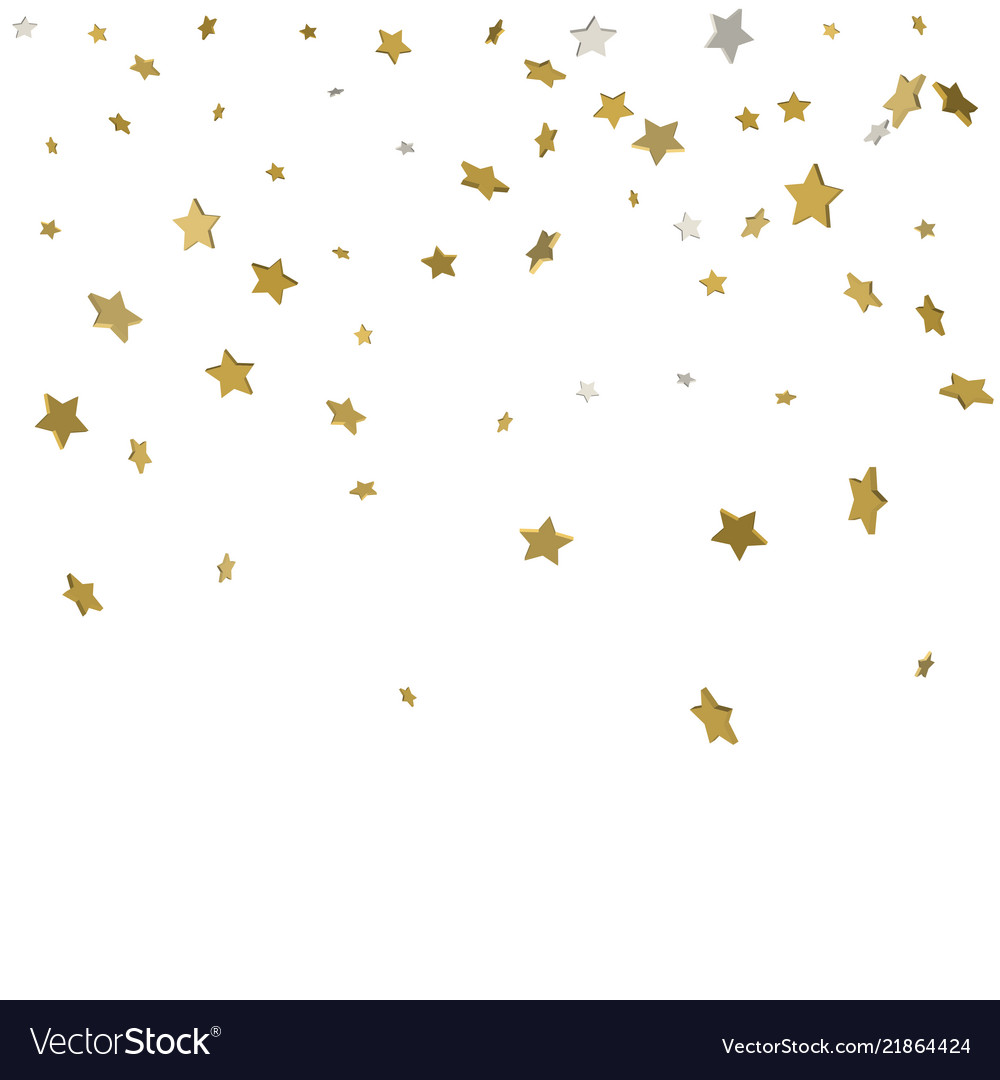 Abstract pattern of random falling gold stars Vector Image