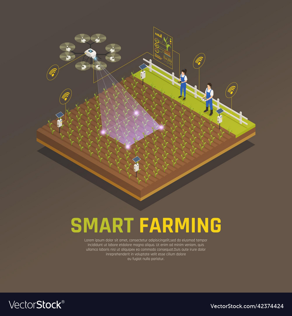 Agriculture automation smart farming composition Vector Image