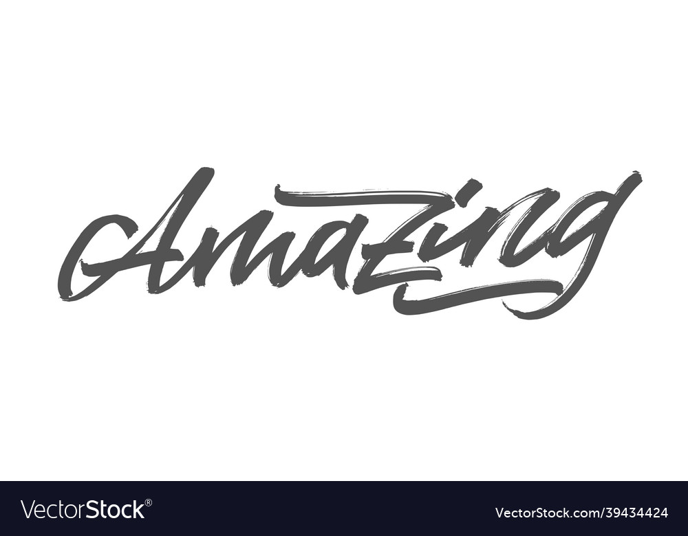 Amazing handwritten words with a brush Royalty Free Vector