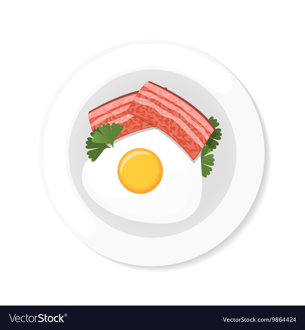 Bacon and eggs Royalty Free Vector Image - VectorStock