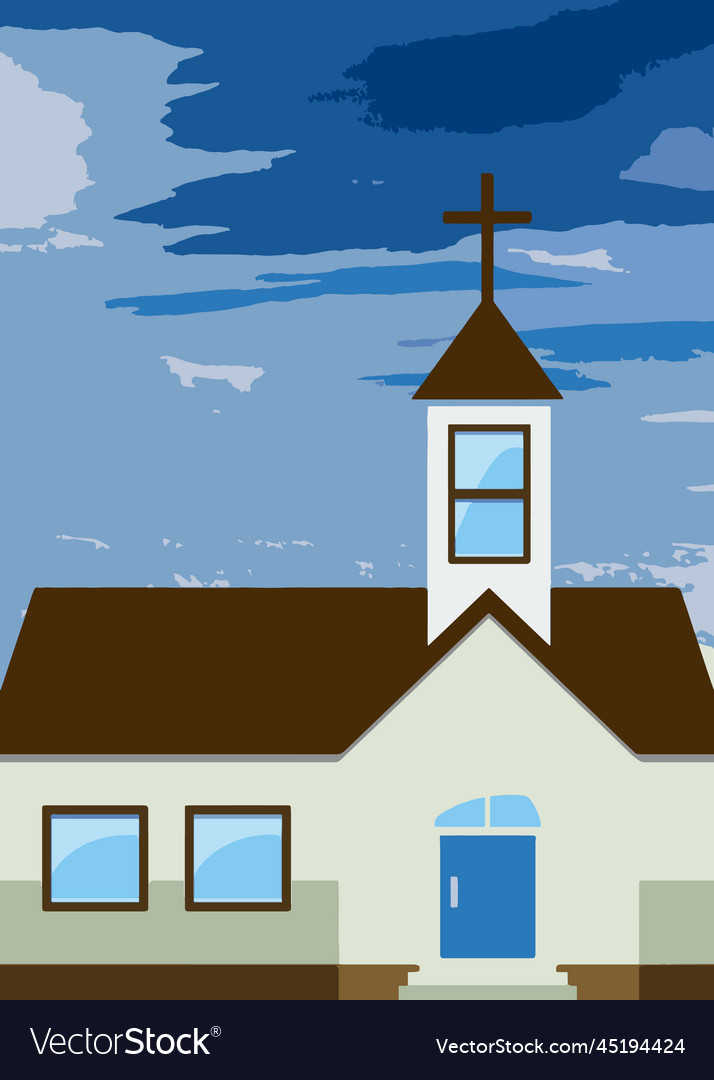 Building church poster image Royalty Free Vector Image