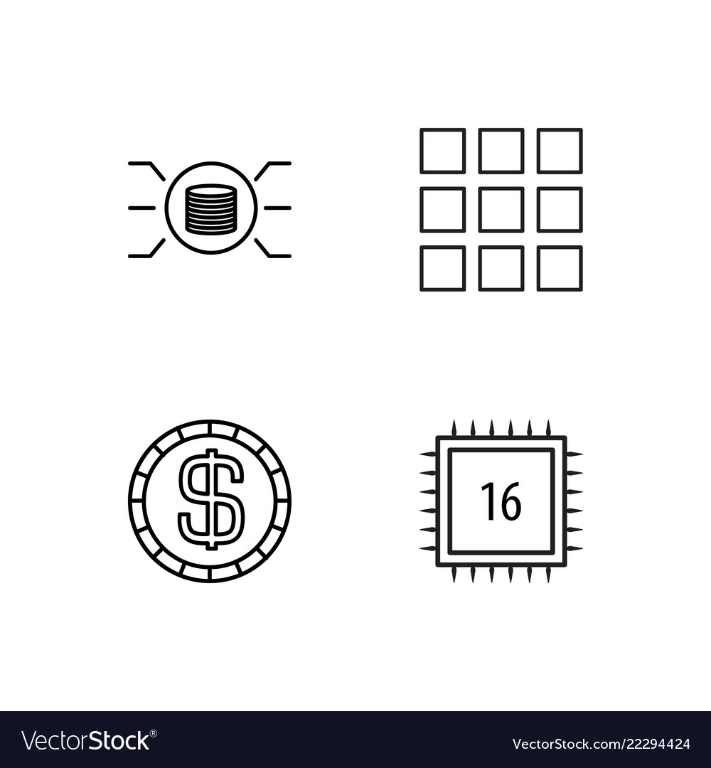 Business simple outlined icons set