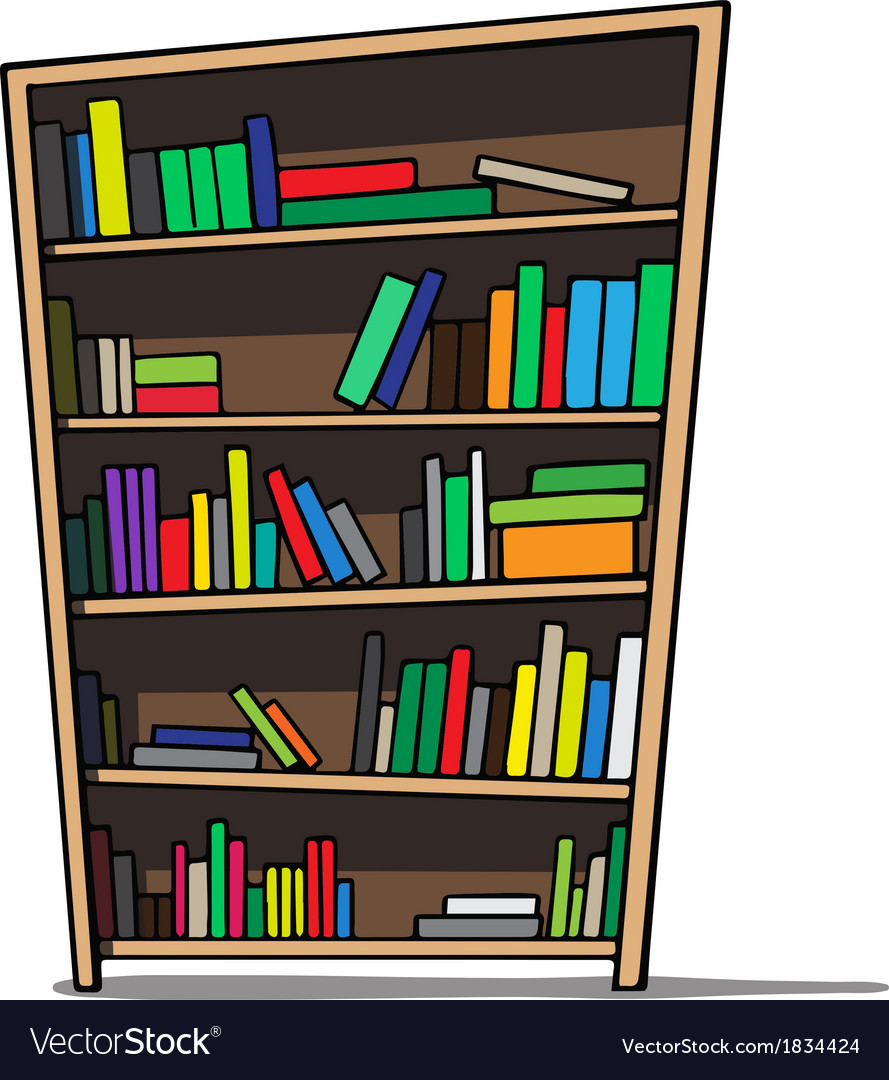 Cartoon Of A Bookshelf Vector 1834424 