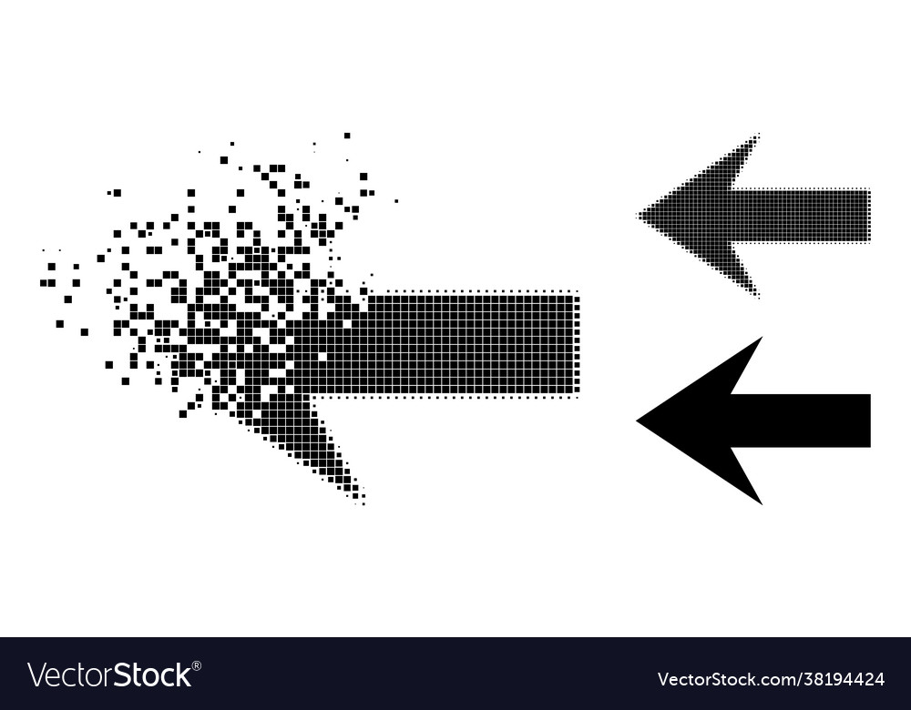 Dust und Halbton Punkt Pfeil links Symbol