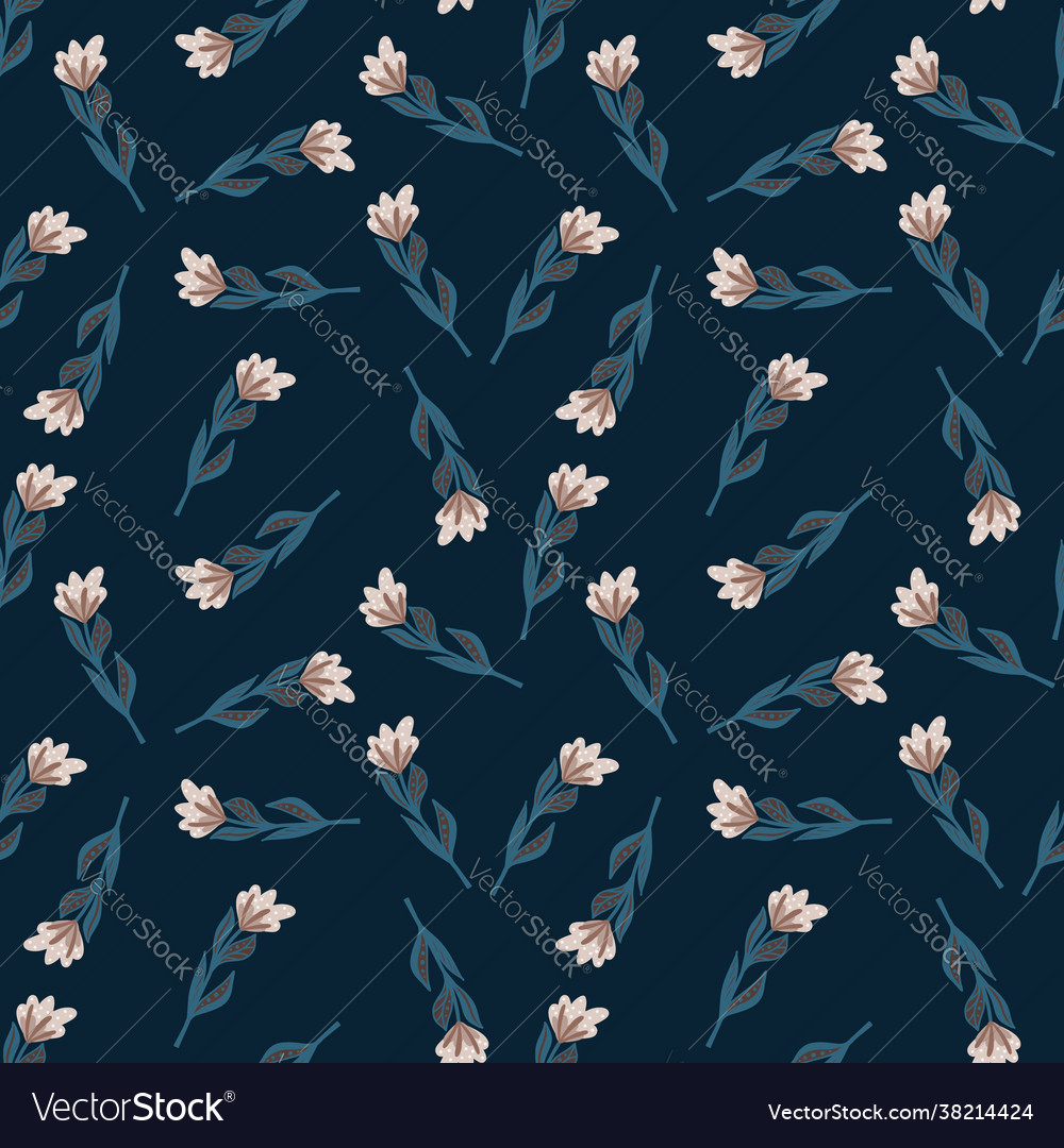 Floral random seamless pattern with little