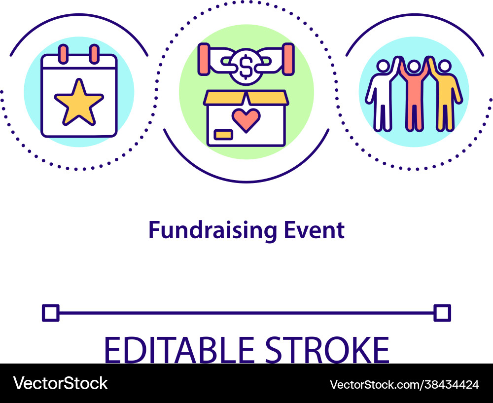 Fundraising event concept icon Royalty Free Vector Image