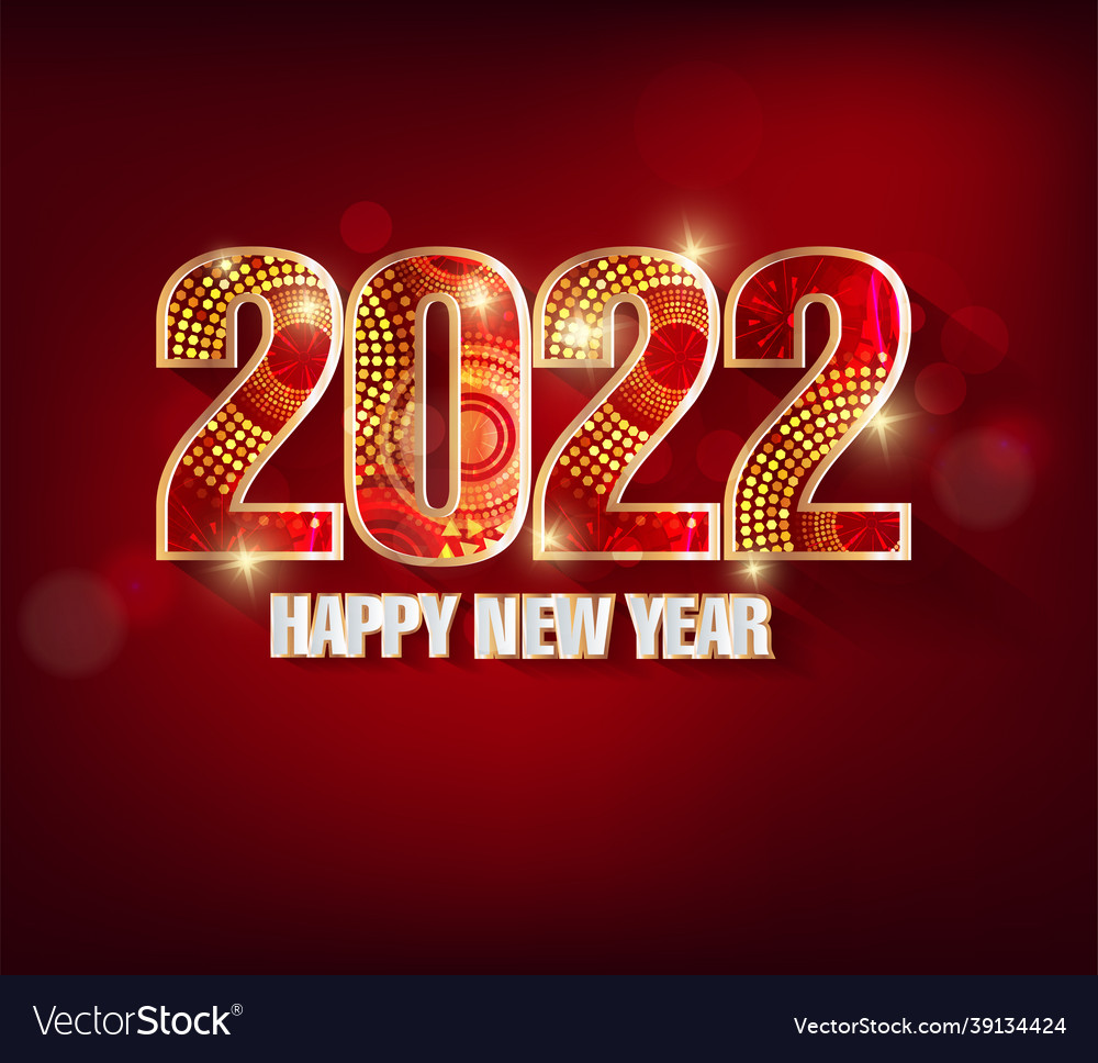 Happy new year 2022 background golden shiny Vector Image