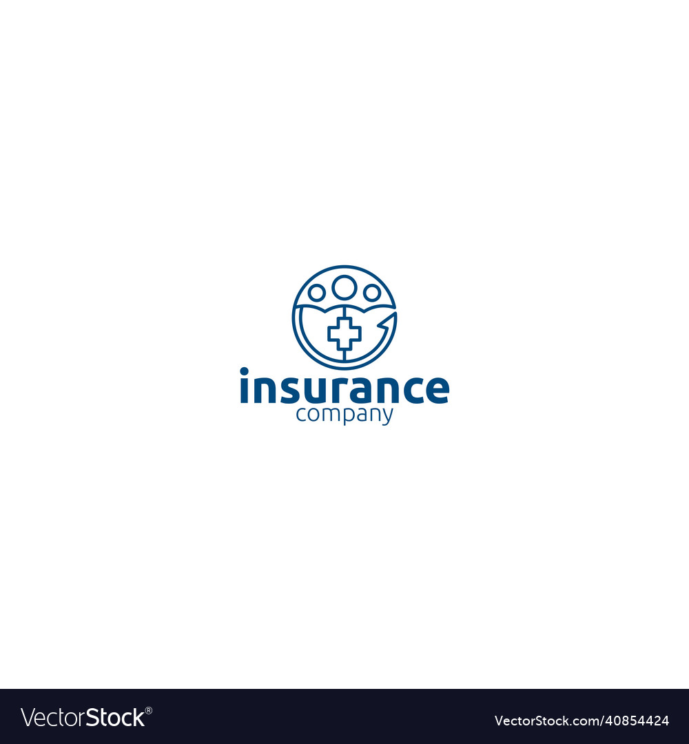 Minimalist design insurance company logo design Vector Image