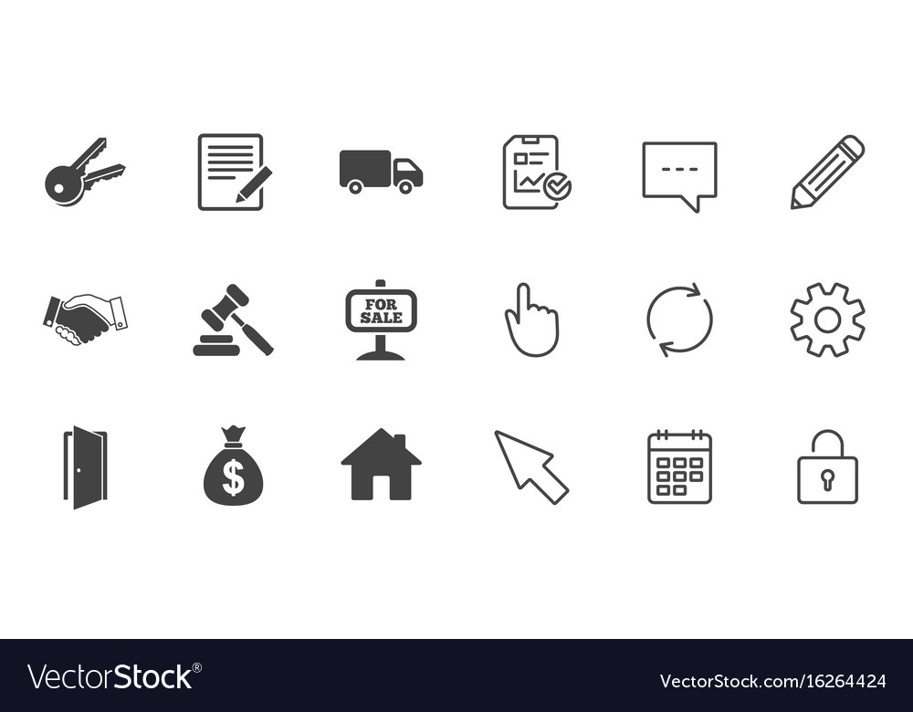 Real estate auction icons handshake for sale