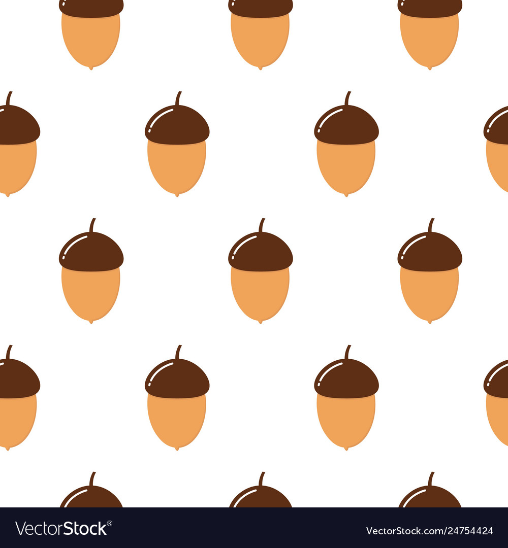 Seamless pattern cute acorns for autumn greeting