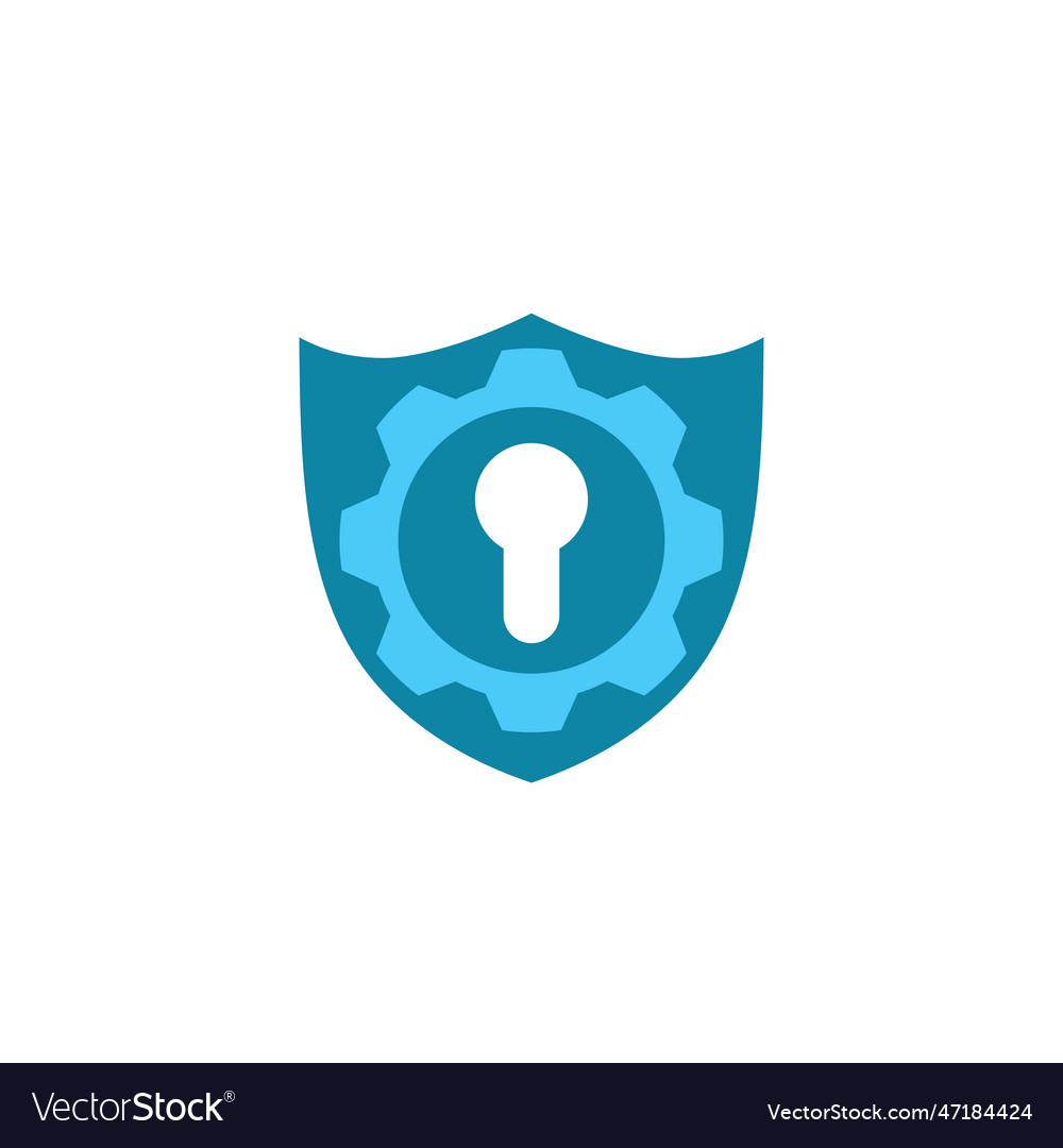 Security logo technology company shield Royalty Free Vector