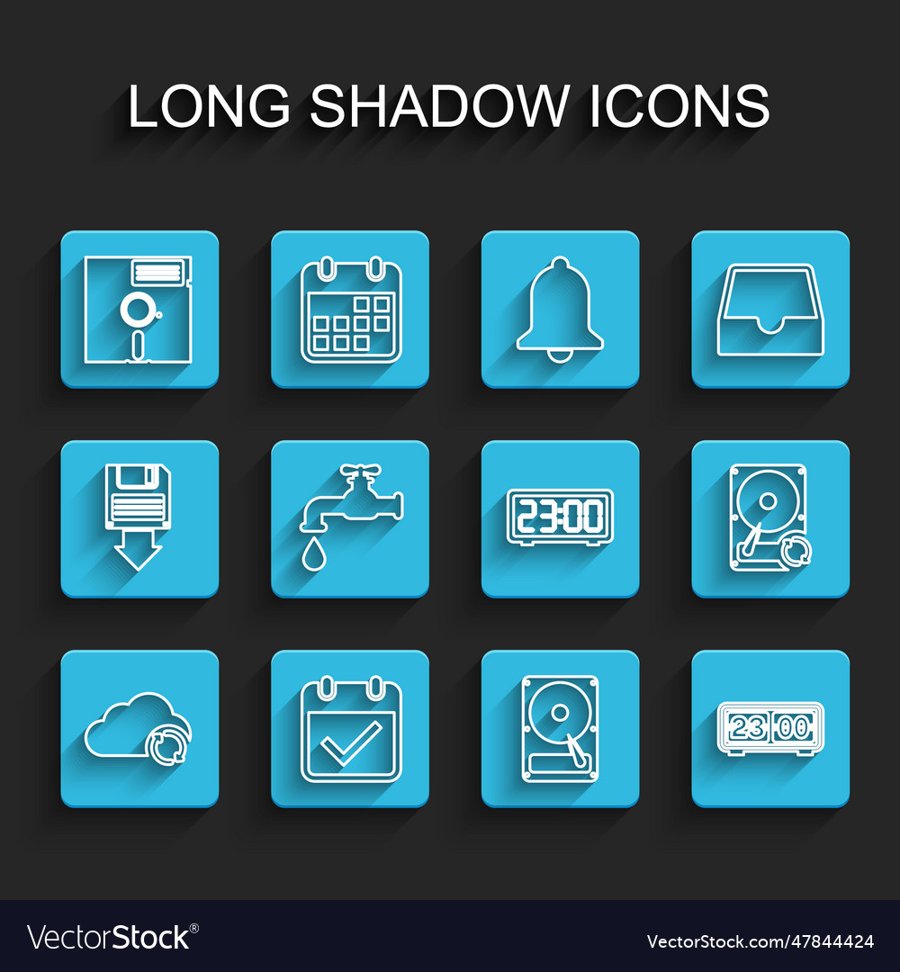 Set line cloud sync refresh calendar with check vector image Set line cloud sync refresh calendar with check