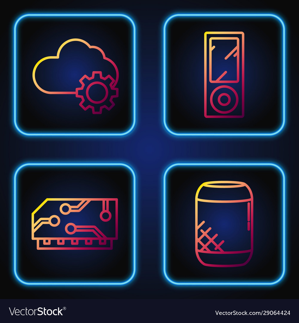 Set line voice assistant ram random access vector image Set line voice assistant ram random access