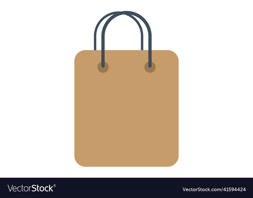 Shopping bag in flat brown