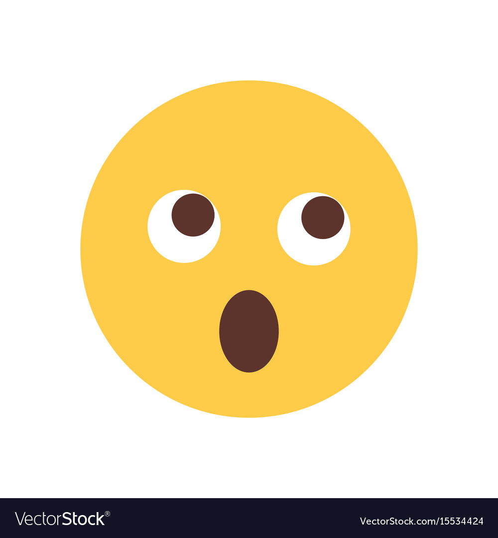 Yellow cartoon face shocked emoji people emotion Vector Image