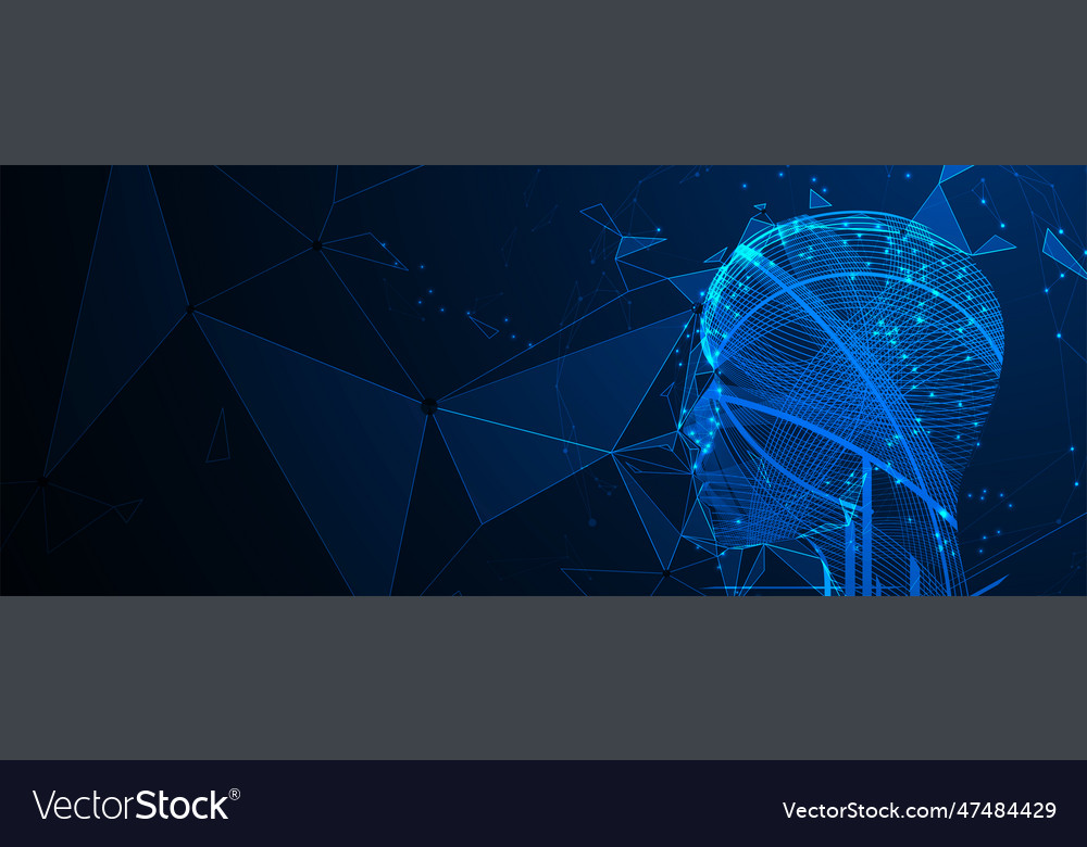 Abstract artificial intelligence cloud computing vector image Abstract artificial intelligence cloud computing