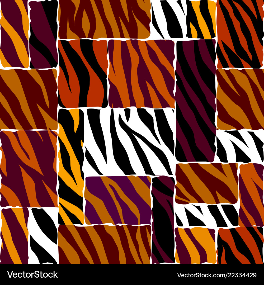 Abstract brown animal exotic pattern in patchwork Vector Image