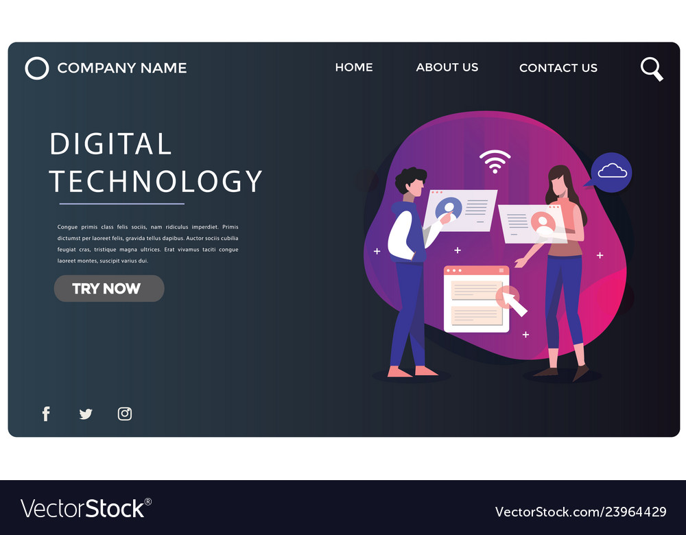 Abstract landing page design Royalty Free Vector Image