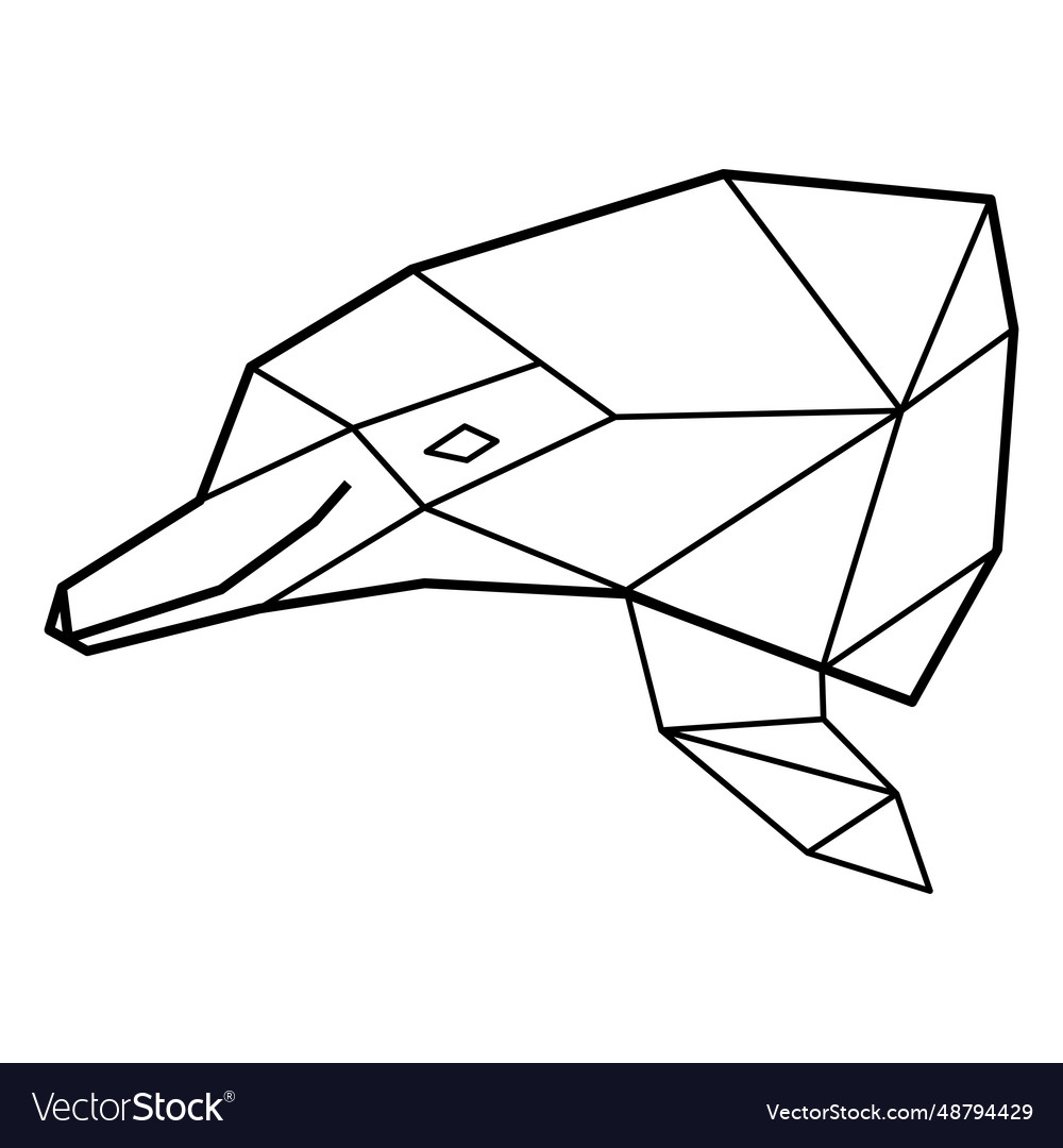 Dolphin head polygonal Royalty Free Vector Image