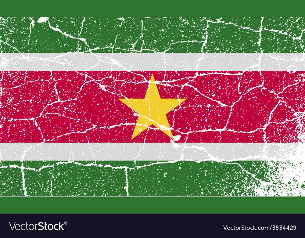 Flag of suriname with old texture