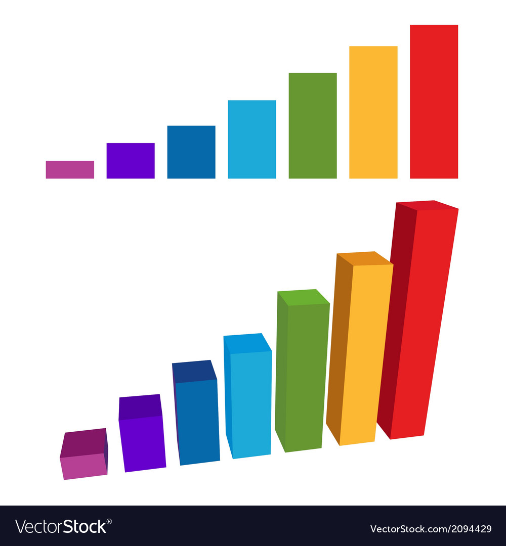 Flat and 3d chart color diagram Royalty Free Vector Image