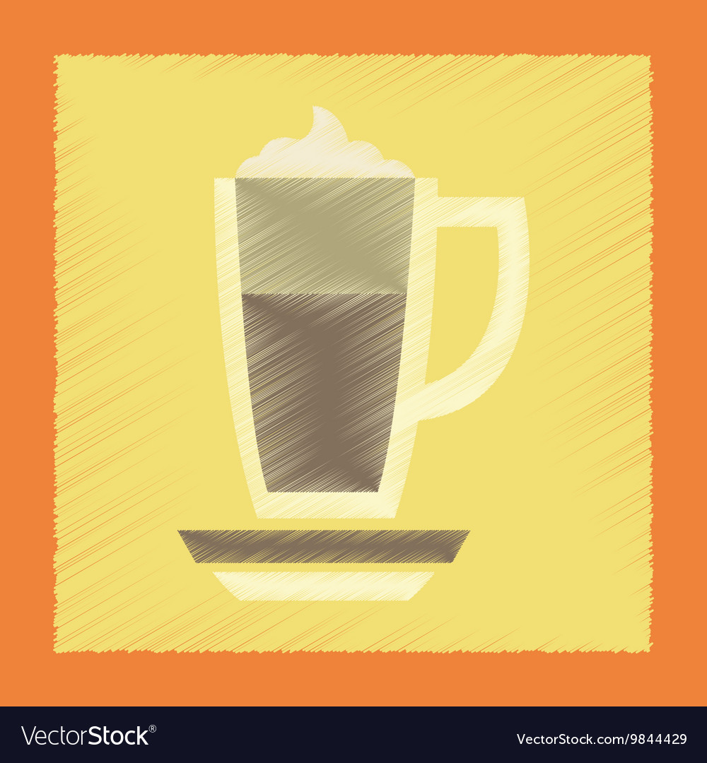 Flat shading style icon cup coffee latte