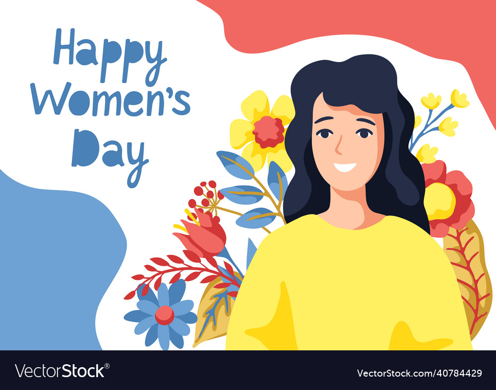 Greeting Card For International Womens Day Vector Image