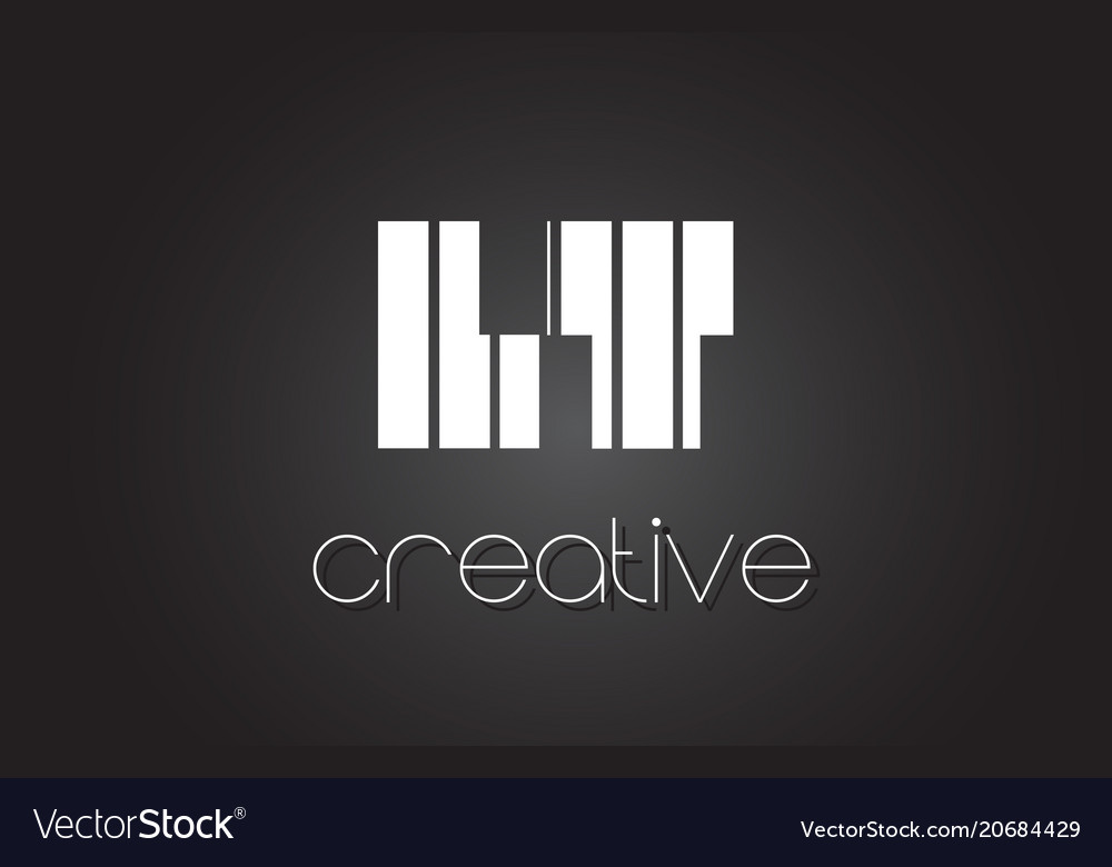 Lt l t letter logo design with white and black Vector Image