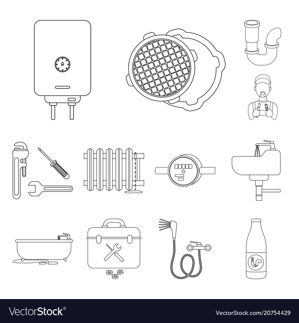 Plumbing-Fitting-Icons in Set-Sammlung