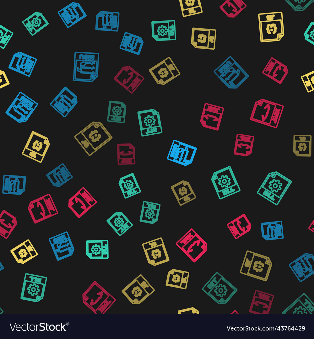 Set line m3u file document dll js and xml vector image Set line m3u file document dll js and xml