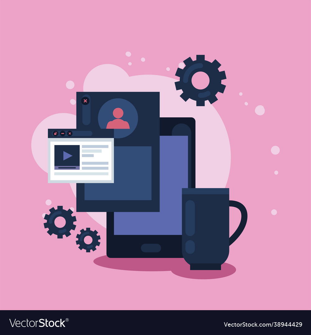 Smartphone and web design Royalty Free Vector Image