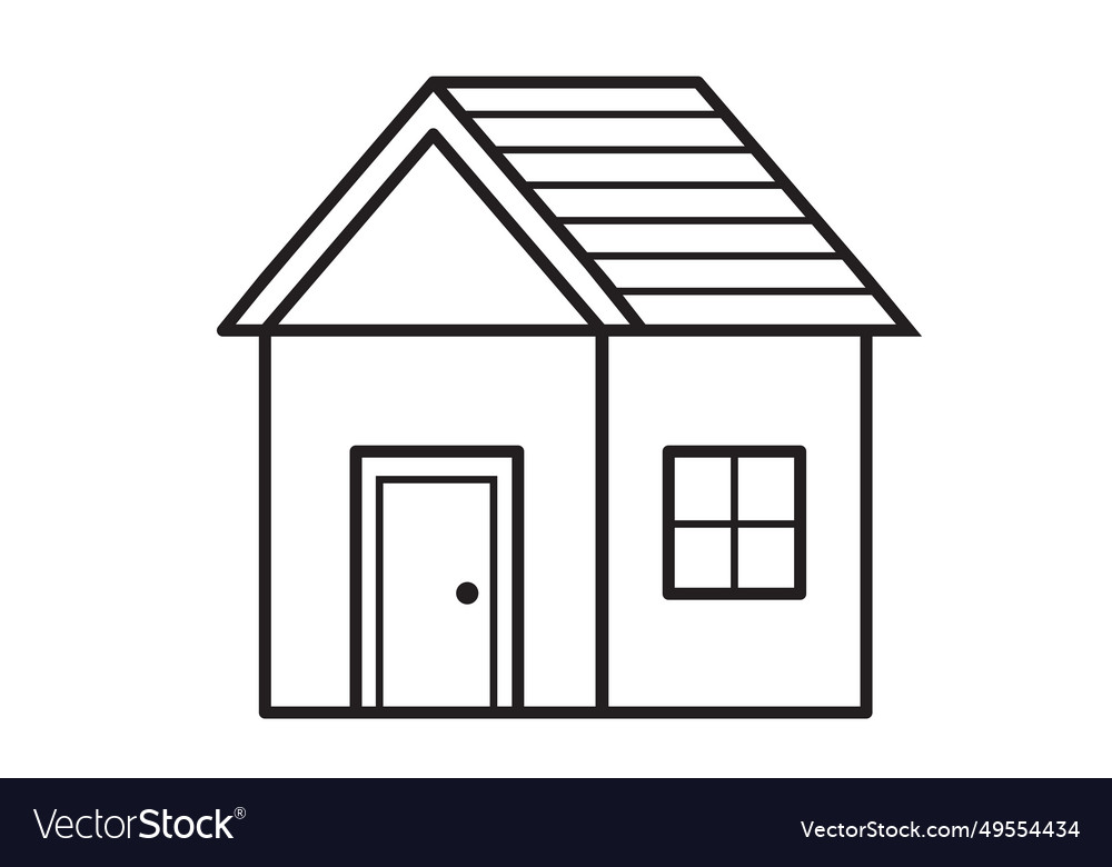 Black and white house Royalty Free Vector Image
