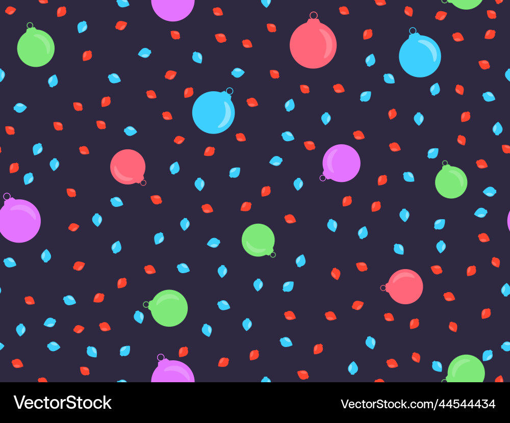 Christmas balls seamless pattern Royalty Free Vector Image