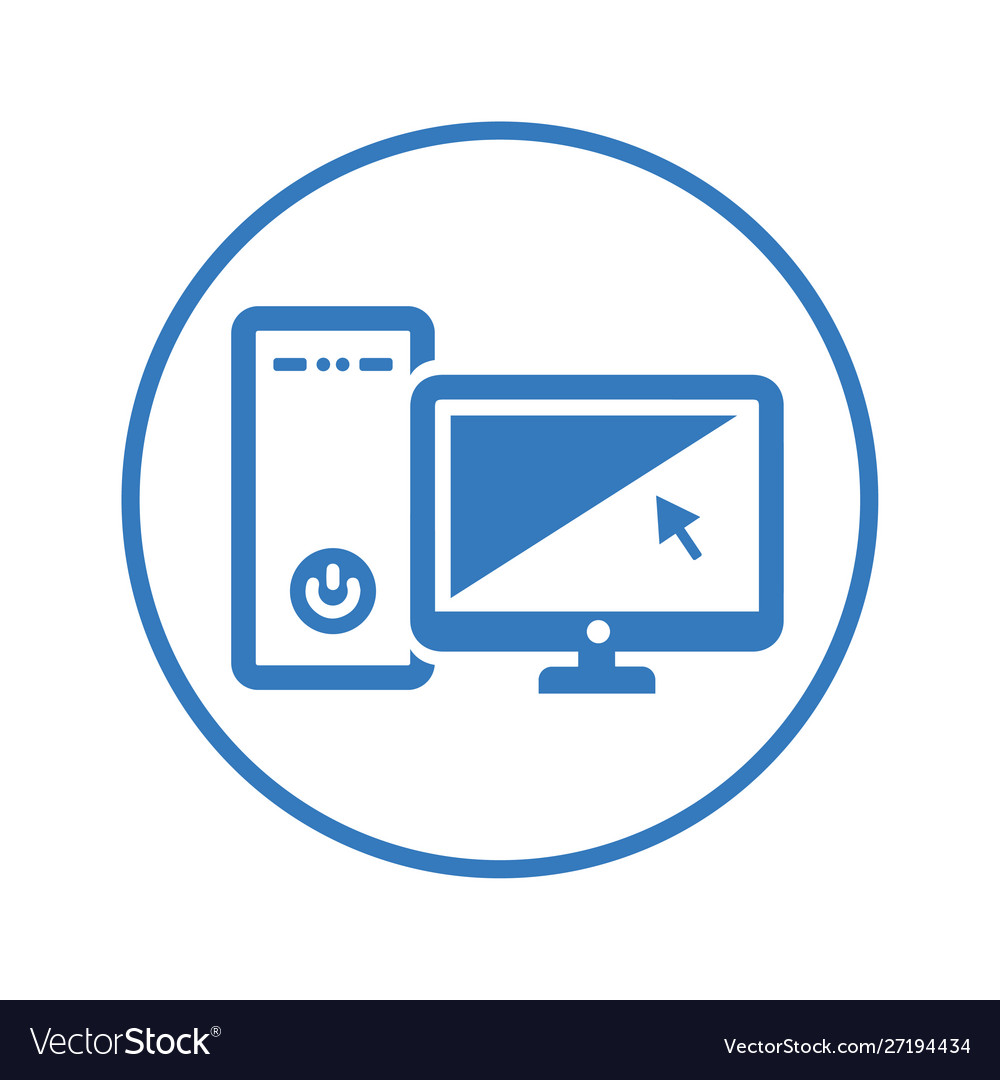 Computer desktop pc icon Royalty Free Vector Image