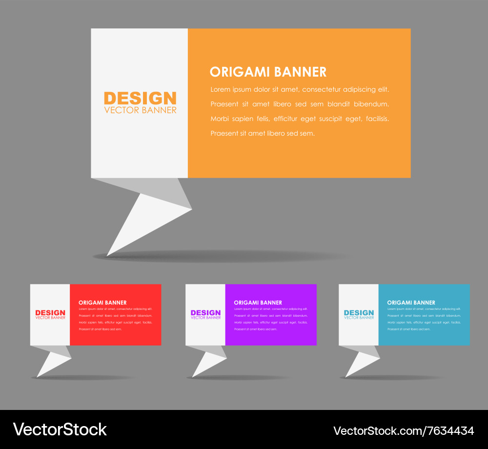 Design Banners In Origami Style Royalty Free Vector Image
