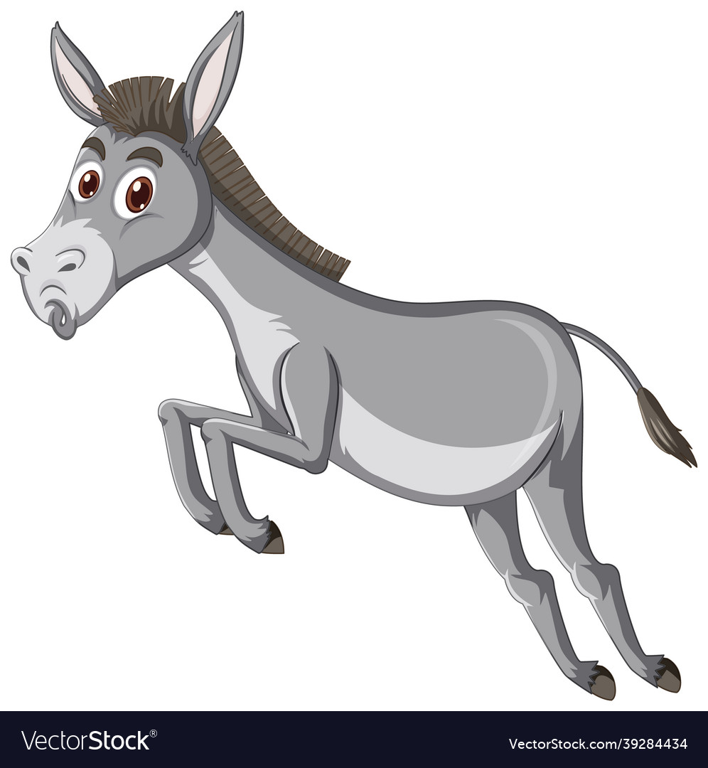 Donkey animal cartoon character Royalty Free Vector Image