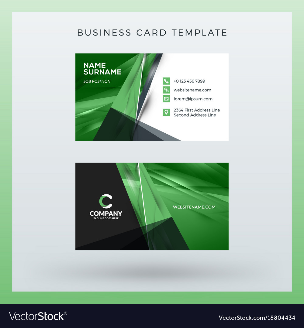 double sided horizontal business card template vector image horizontal business card