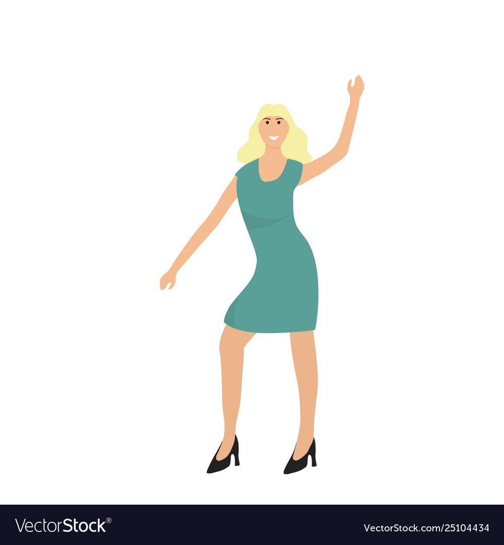 Girl dancing on a white background icon