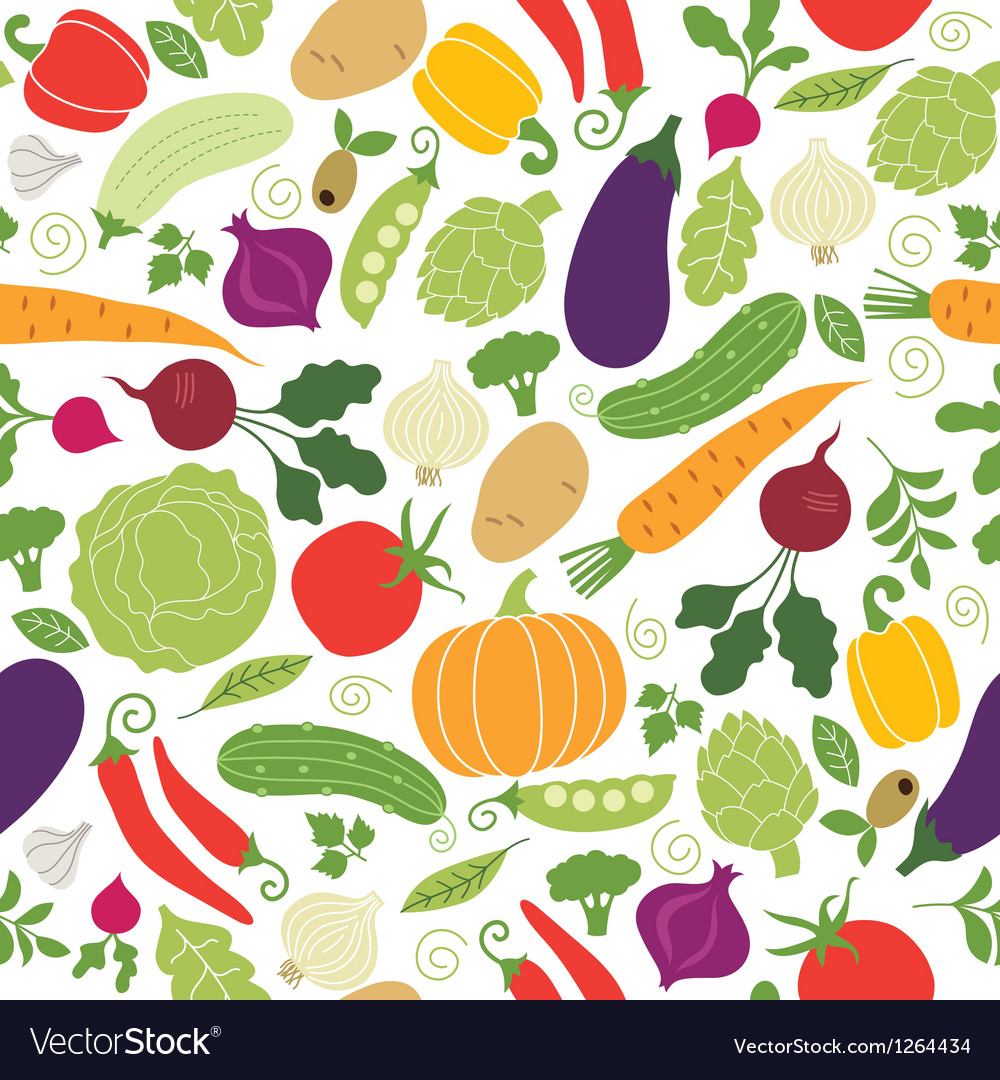 Seamless pattern with vegetables Royalty Free Vector Image