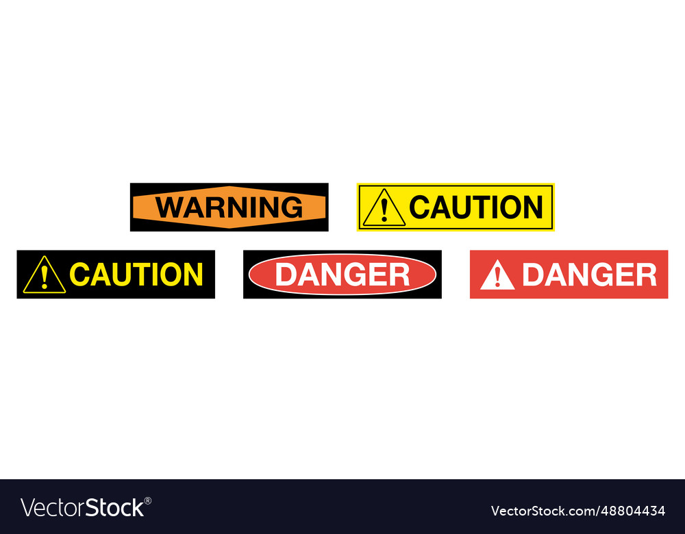 Set of 5 warning sign label for enterprises