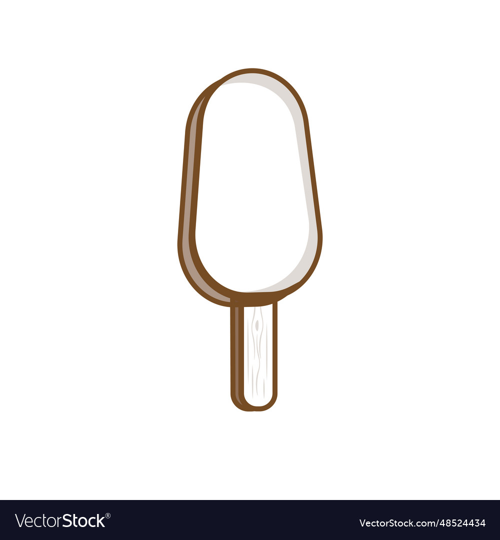 Simple line art chocolate popsicle