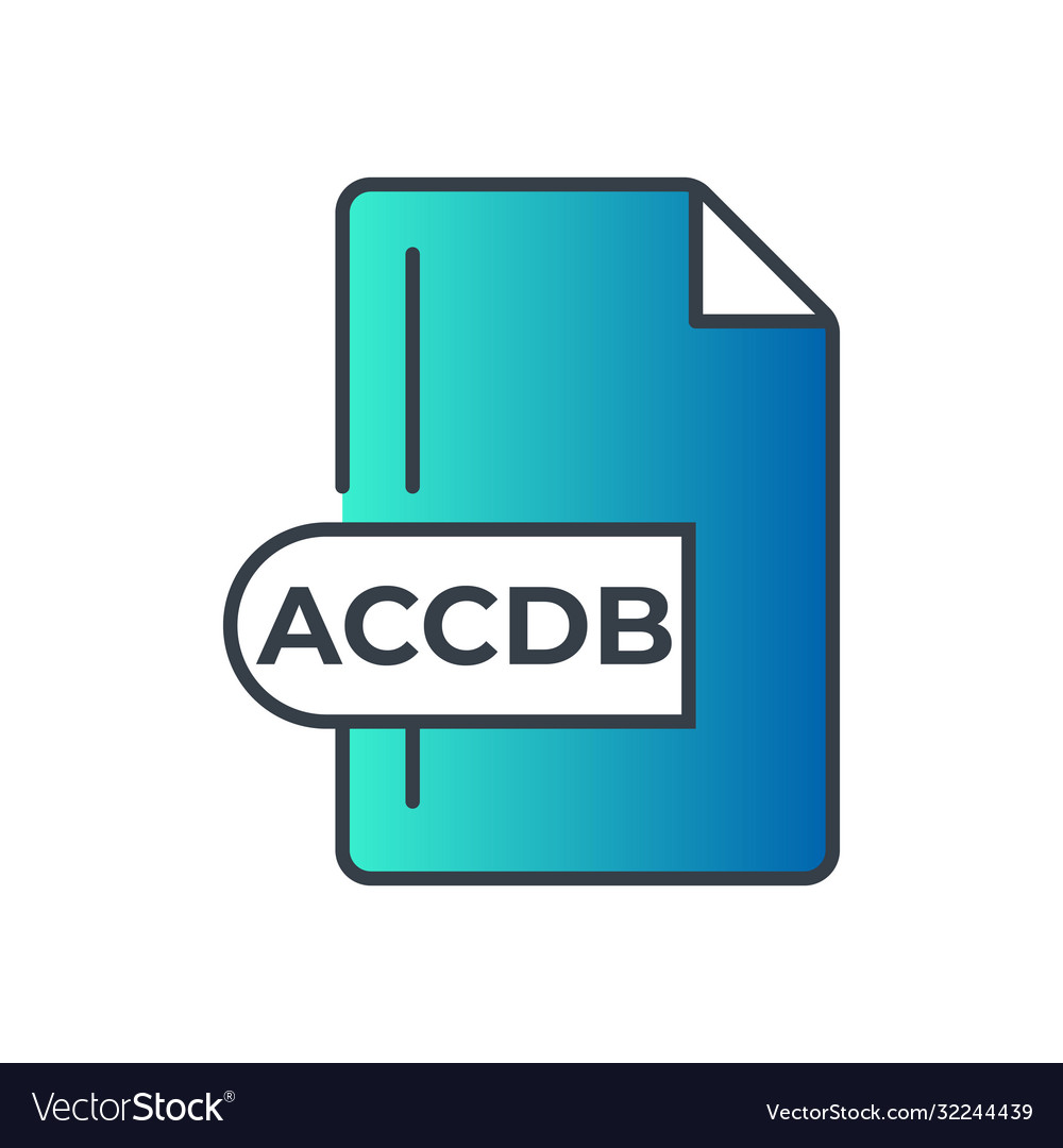 Accdb file format icon extension gradient