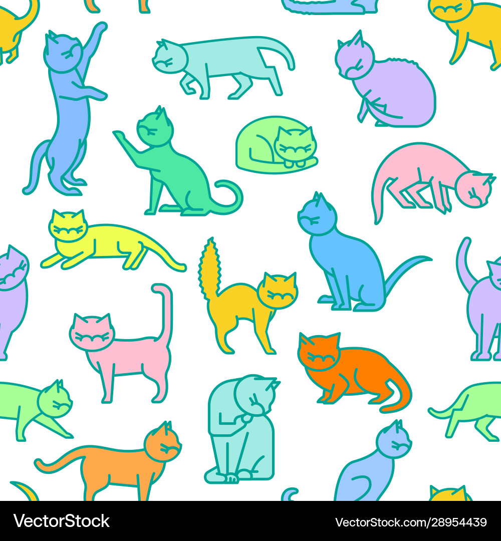 Cat seamless pattern Royalty Free Vector Image