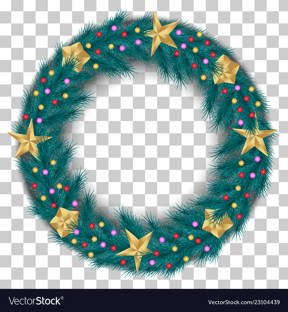 Christmas wreath realistic spruce pine branches Vector Image