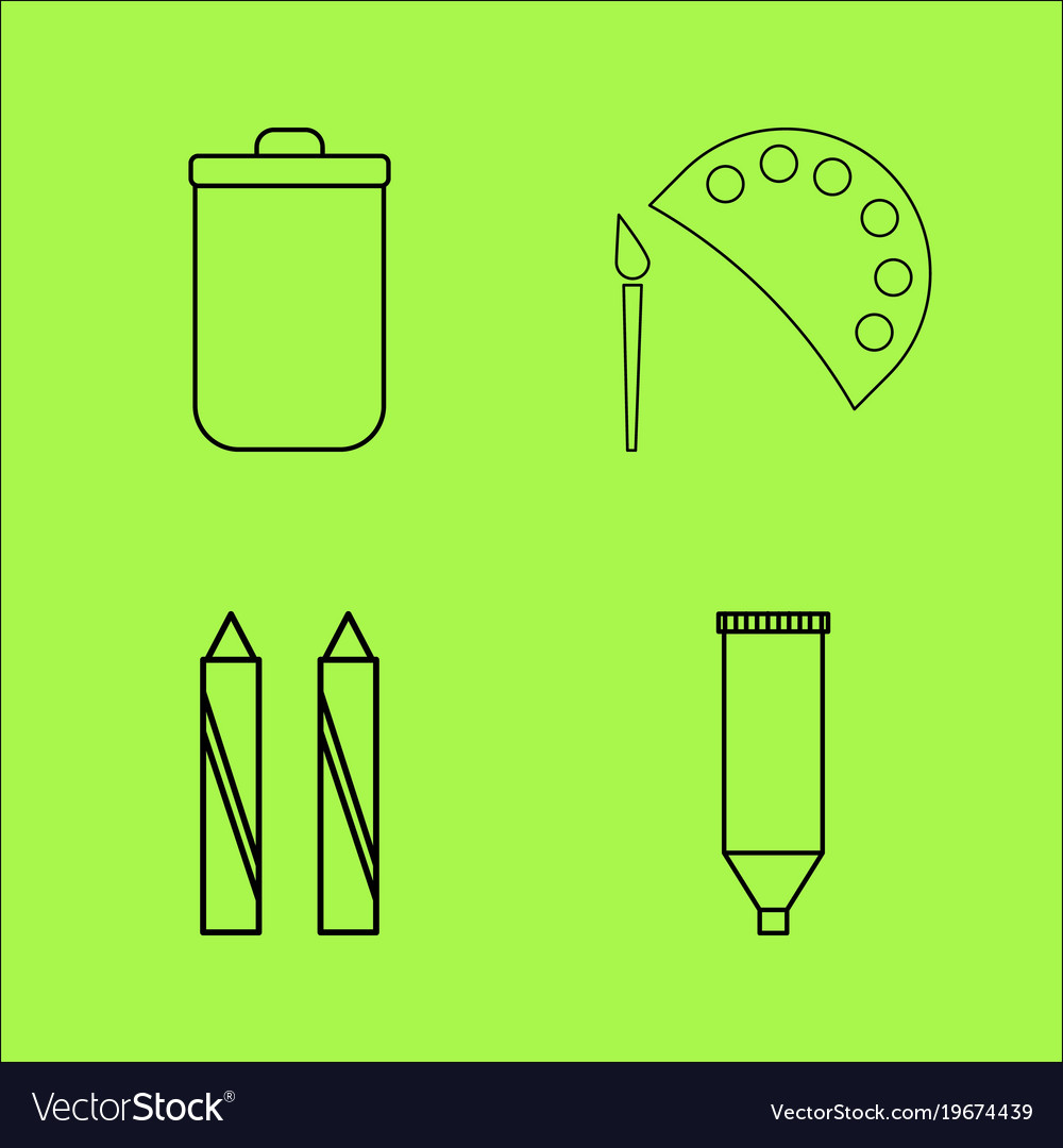 Design elements simple linear outline icon set